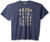 Nintendo Men's Pixel Cast T-Shirt, Large, Navy Heather